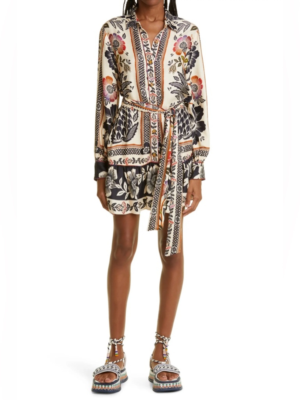 Farmrio | Romantic Garden Long Sleeve Shirtdress